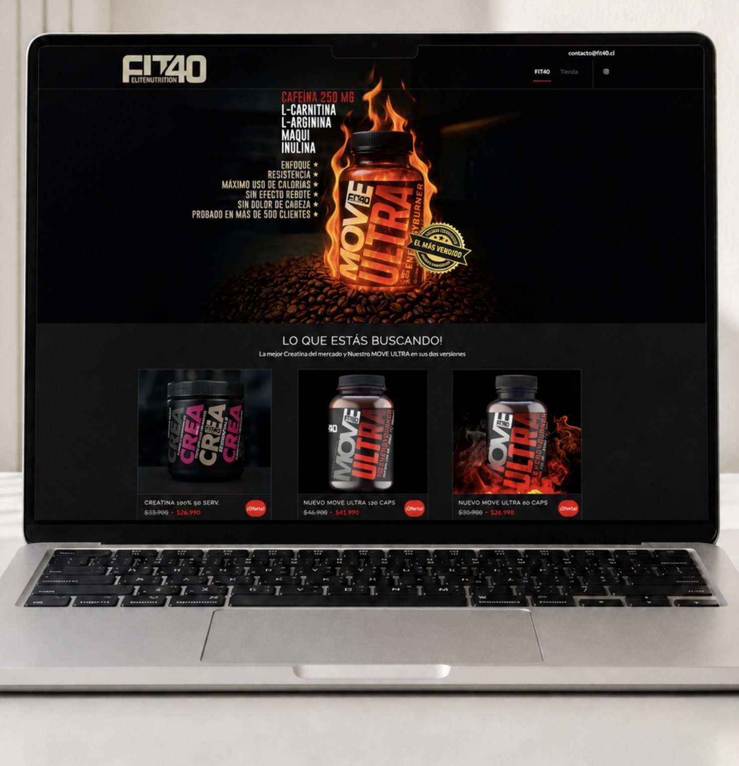 Fit40 Elite Nutrition — sitio web